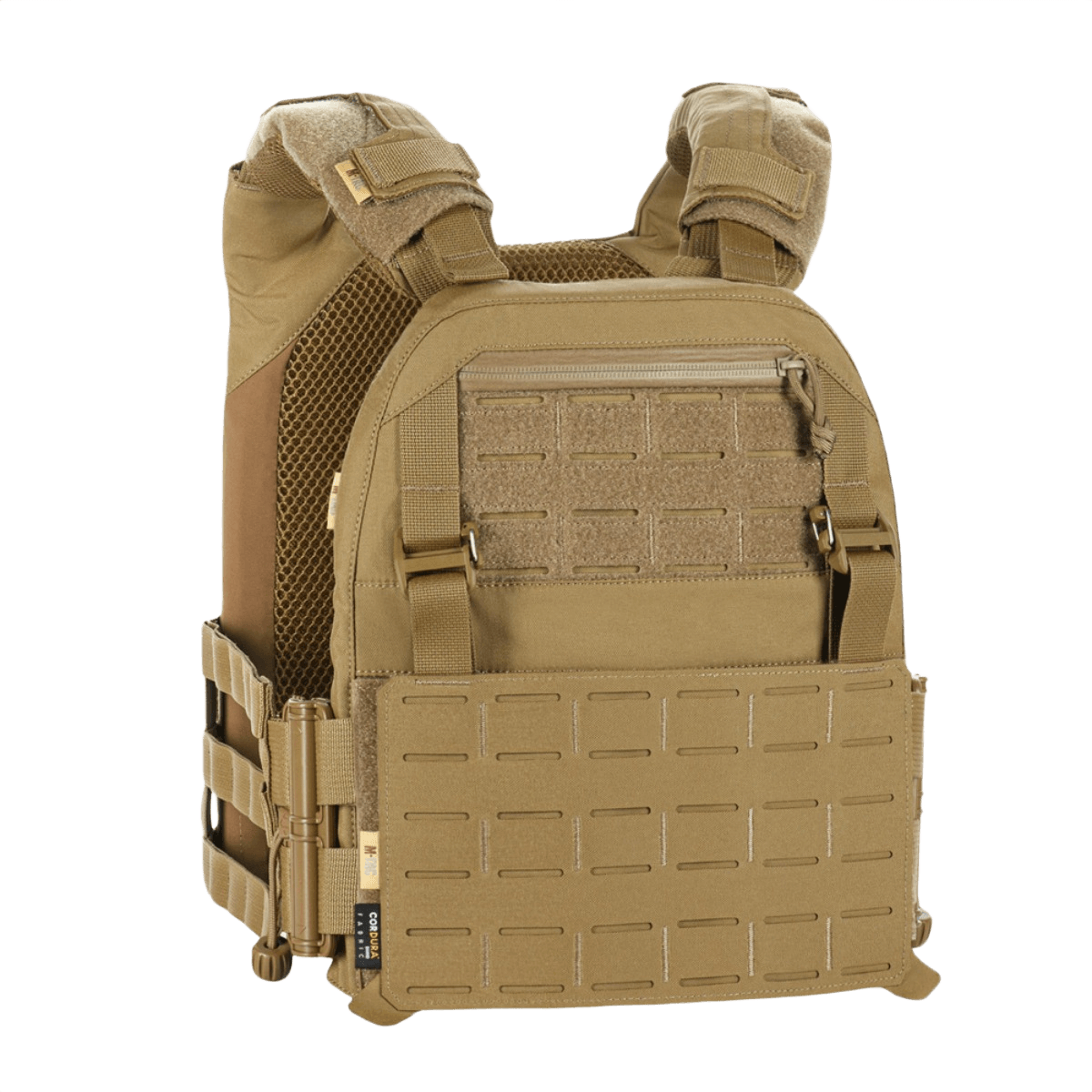 M-Tac Plate Carrier Cuirass Elite Gen.II Cordura 500D:stä Duraflex-pikalukoilla, suunniteltu ESAPI Medium -levyille.