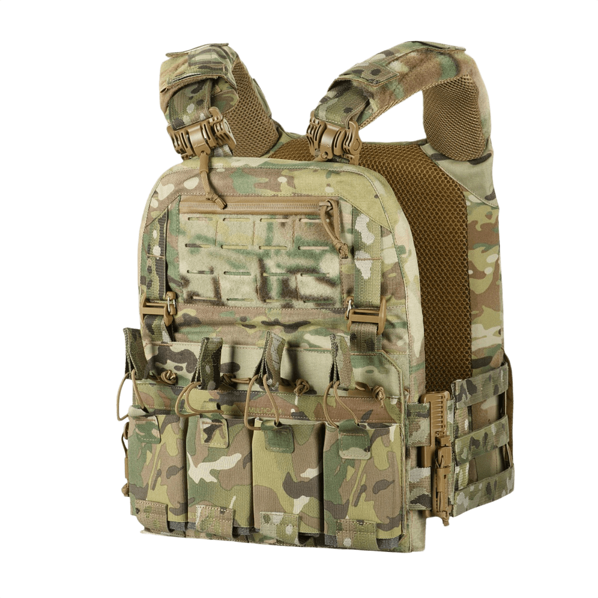 M-Tac Plate Carrier Cuirass FAST XL QRS suojaliivi Cordura 500D:stä pikakiinnityksellä; yhteensopiva ESAPI XL -levyjen kanssa.