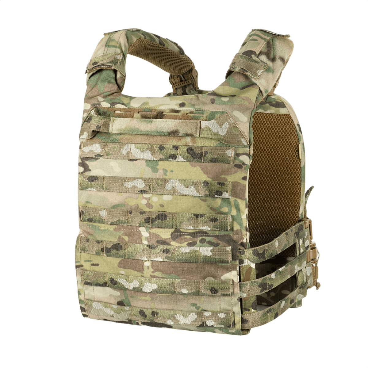 M-Tac Plate Carrier Cuirass FAST XL QRS camokuosissa; suojaliivi ESAPI XL- ja L-levyille, pikakiinnitys, Cordura 500D -materiaali.