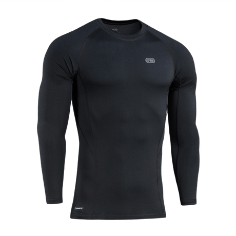 M-Tac Level I Polartec Thermal Shirt mustana, ihanteellinen aluspaita talveen, valmistettu Power Dry® -materiaalista lämmönsäätelyä ja mukavuutta varten.