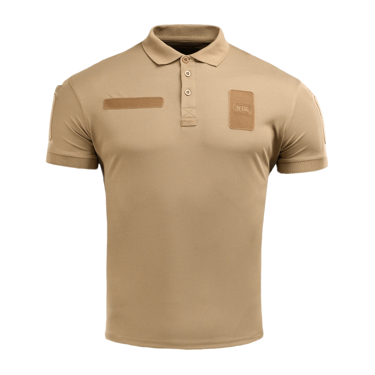 M-Tac Polo Elite Tactical Coolmax poliisi- ja turvallisuustyöhön, kosteutta siirtävä ja nopeasti kuivuva. Beige, lyhythihainen malli.