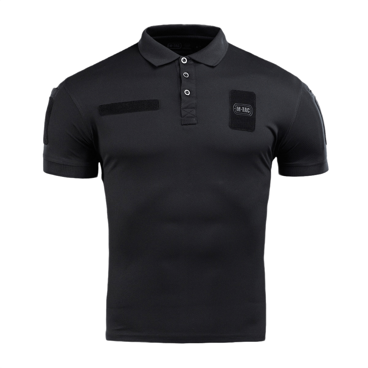 M-Tac Polo Elite Tactical Coolmax, musta, poliisi- ja turvallisuuspuvuille, kosteutta siirtävä Coolmax®-teknologia mukavuuteen ja viilennykseen.
