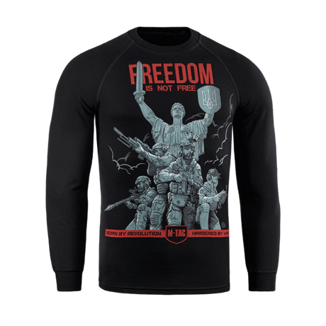 M-Tac Raglan Freedom -paita, print ukrainalaisista sotilaista ja 'Moderlandet', symboli voimasta ja rohkeudesta, ihanteellinen arkeen.