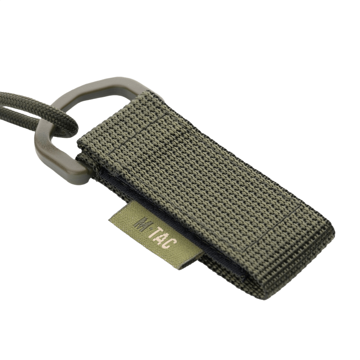 M-Tac Safety Cord med D-ring varusteiden kiinnittämiseen, spiraalinen paracord ja PVC, MOLLE-kiinnitys, estää esineiden katoamista tai varkautta.