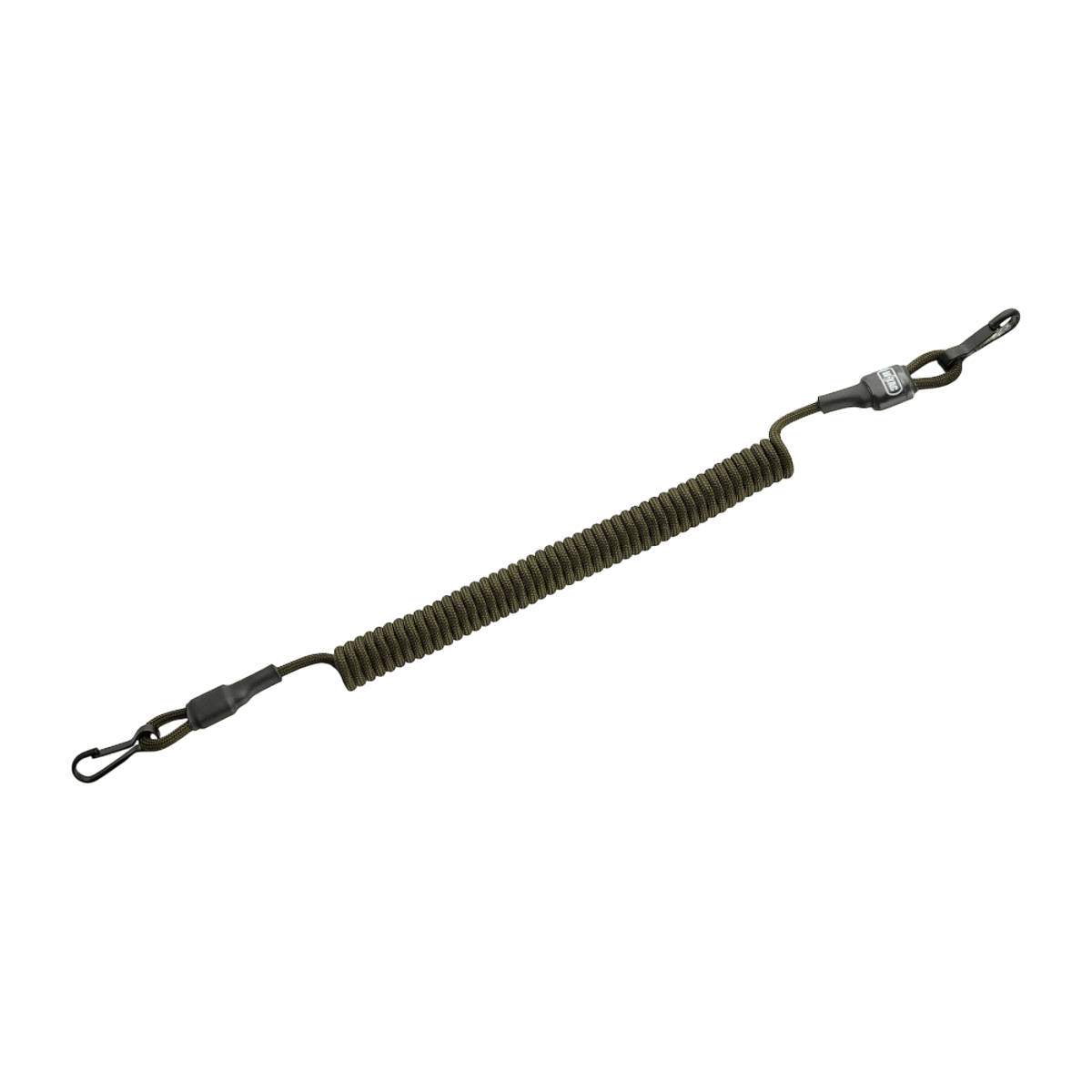 M-Tac Safety Cord Medium for Carbine spiraalimuotoilu D-ringillä ja MOLLE-kiinnityksellä aseiden ja varusteiden suojaamiseen katoamista tai varkautta vastaan.