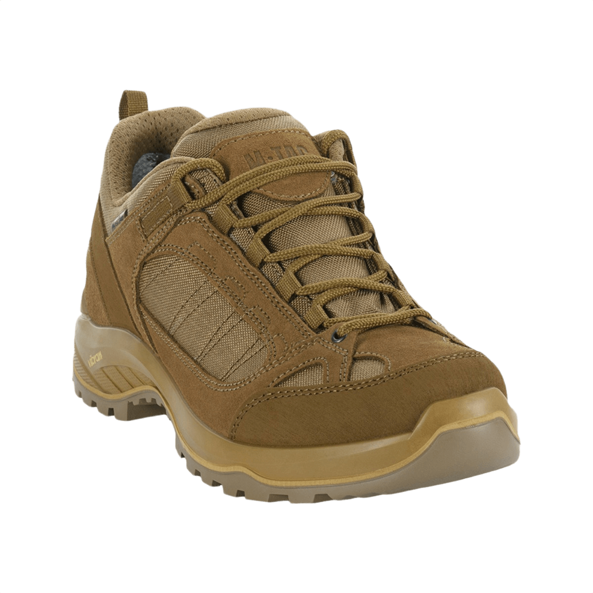 M-Tac Sneakers Tactical Demi-Season Pro Line suede- ja Cordura-materiaaleista joustavalla, liukumista estävällä Vibram-pohjalla, taktisiin tehtäviin.