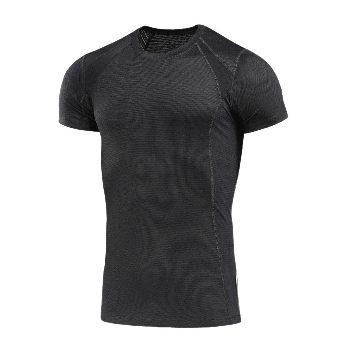 Musta M-Tac T-Shirt Sweat-Wicking Athletic Gen.II anatomisella istuvuudella ja litteillä saumoilla, sopii harjoitteluun ja aktiiviseen vapaa-aikaan.
