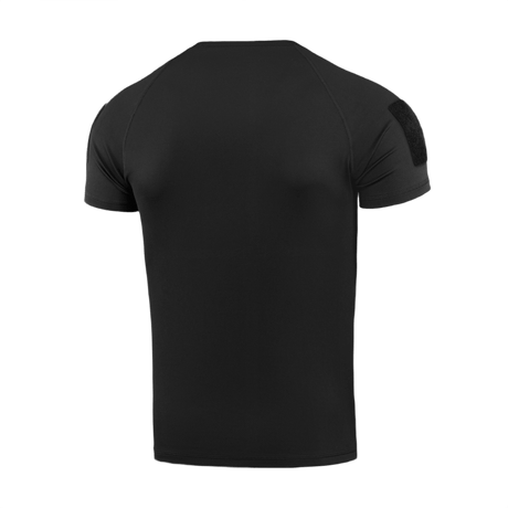 M-Tac T-Shirt Raglan Sweat-Wicking Tactical Summer, musta, hikiä siirtävä, täydellinen ulkoiluun lämpimässä säässä.
