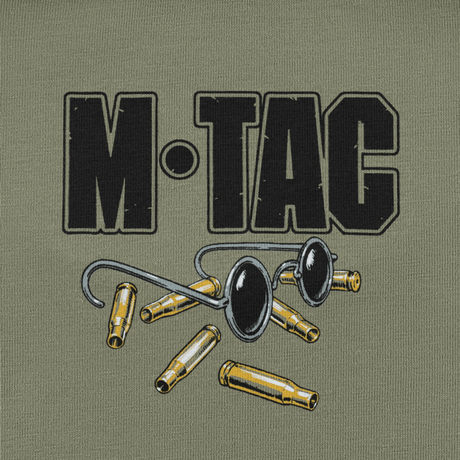 M-Tac T-Shirt Mole -kuvitus silmälaseilla ja patruunan hylsyillä.