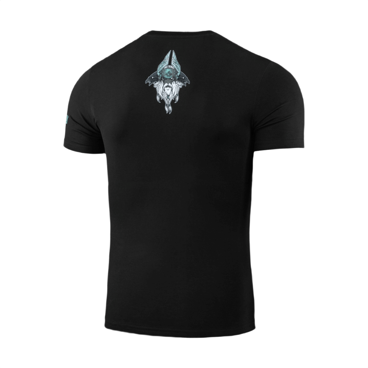 M-Tac T-Shirt Odin Mystery ainutlaatuisella Odin-printillä selässä, pohjoismainen mytologiakuvio, musta, pehmeä puuvillasekoite.
