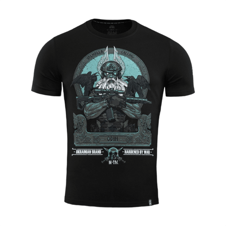 M-Tac T-Shirt Odin Mystery Odin- ja korppukuvio, teksti 'Valhalla Calling', pohjoismaisesta mytologiasta inspiroitu design.