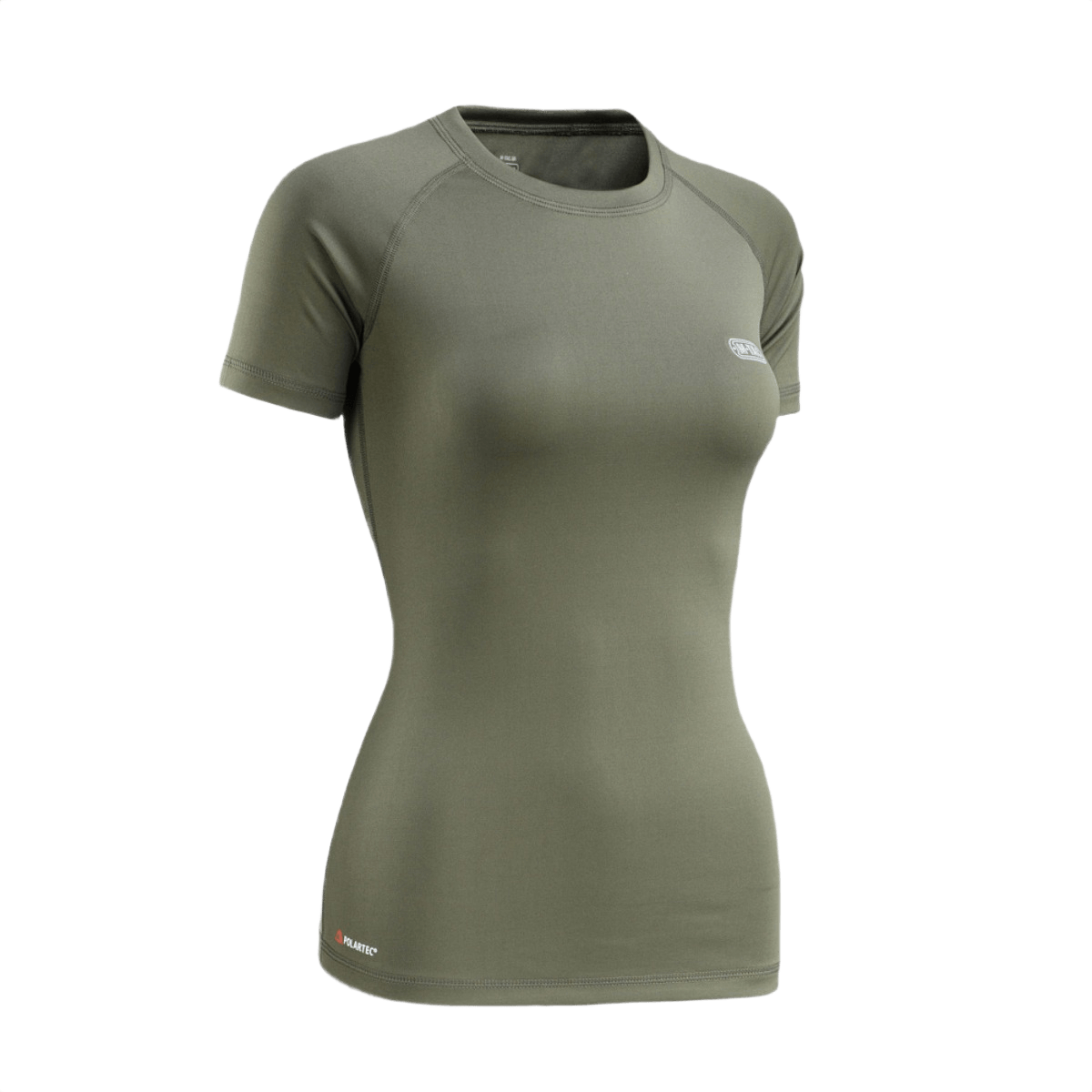 M-Tac T-shirt Ultra Light Polartec Lady oliivinvihreä, hengittävä ja nopeasti kuivuva Power Dry®-materiaali, sopii treeniin ja vapaa-aikaan.