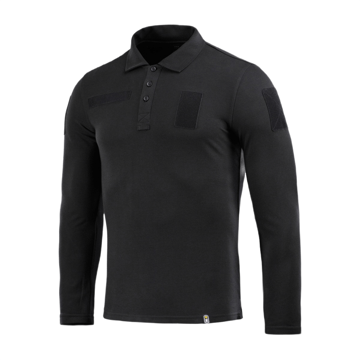 M-Tac Tactical Polo Shirt pitkähiha 65/35 poliisille ja turvallisuustyöhön, musta, Velcro-panelit