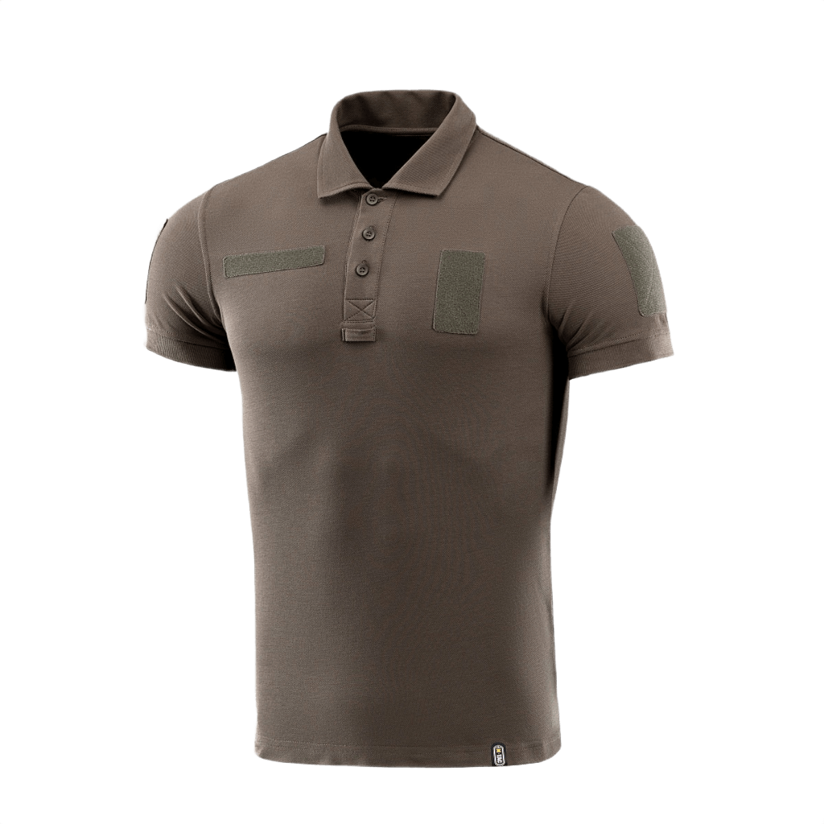 M-Tac Tactical Polo Shirt 65/35 ruskea Velcro-paneeleilla merkeille, ihanteellinen poliisi- ja turvallisuustyöhön, puuvilla/polyesteri