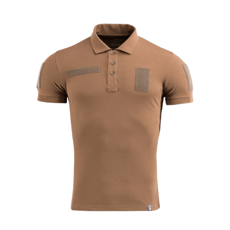 M-Tac Tactical Polo Shirt 65/35 poliisi- ja turvallisuuskäyttöön, beige, kevyt ja kestävä materiaali Velcro-paneeleilla merkeille ja tunnisteille