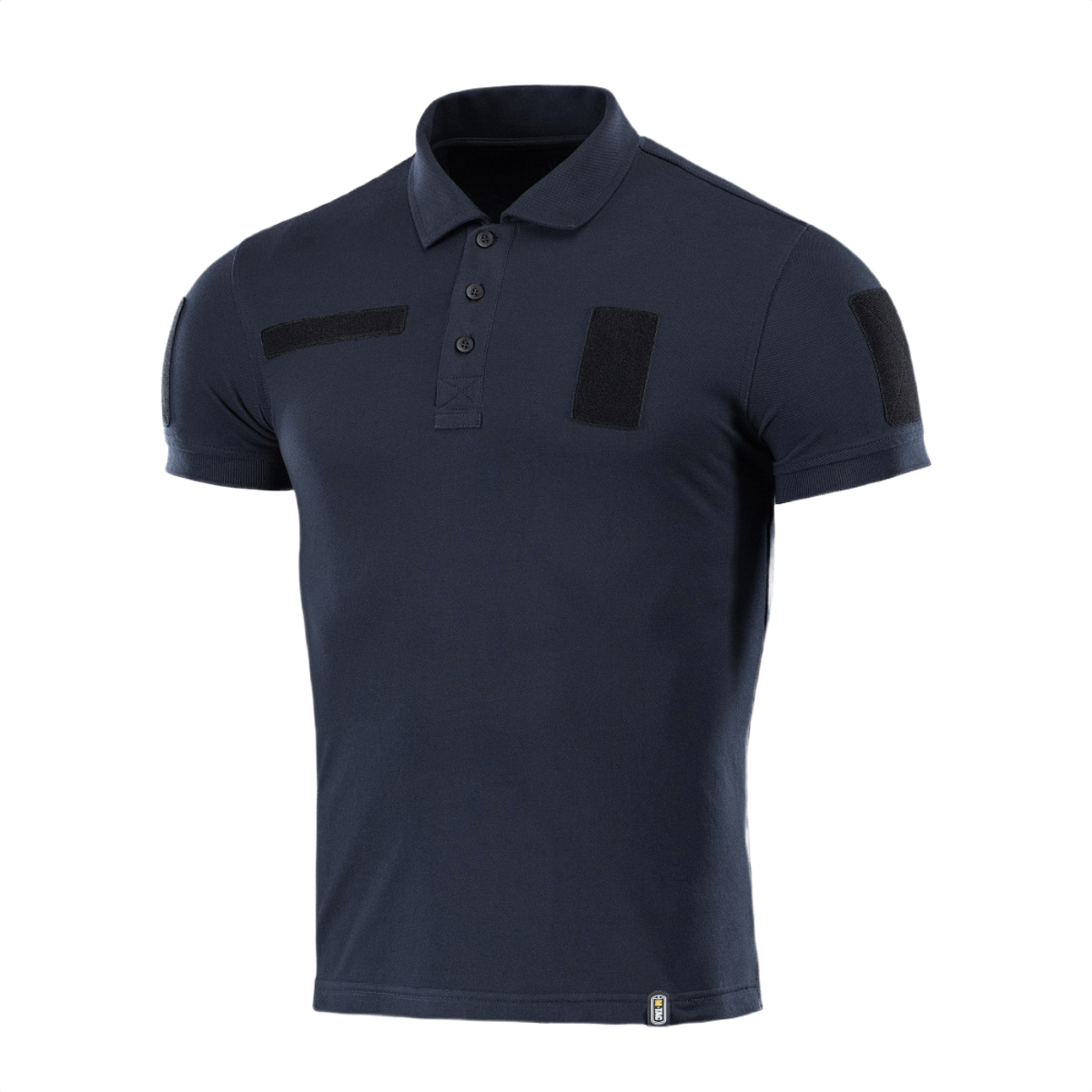 M-Tac Tactical Polo Shirt 65/35 laivastonsininen Velcro-paneeleilla, suunniteltu poliisi- ja turvallisuustyöhön mukavuuden ja kestävyyden vuoksi