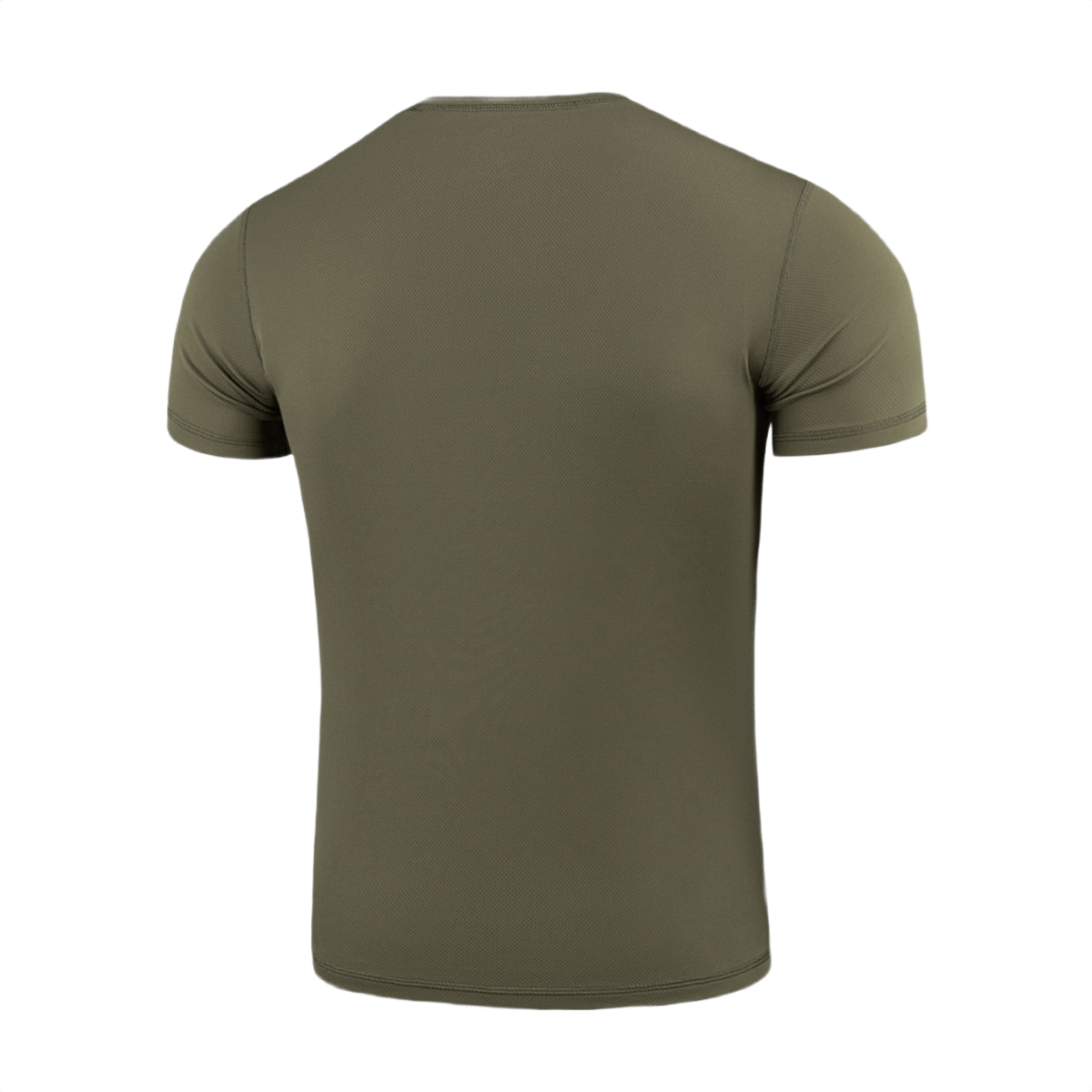 M-Tac Tactical Sweat-Wicking T-Shirt Summer, oliivinvihreä, nähtynä takaa, ihanteellinen kuumaan säähän ja aktiiviseen elämäntapaan, nopeasti kuivuva materiaali.