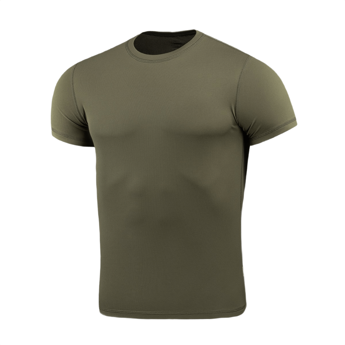 M-Tac Tactical Sweat-Wicking T-Shirt Summer oliivinvihreä, 100 % polyesteri, kosteutta siirtävä ja nopeasti kuivuva.
