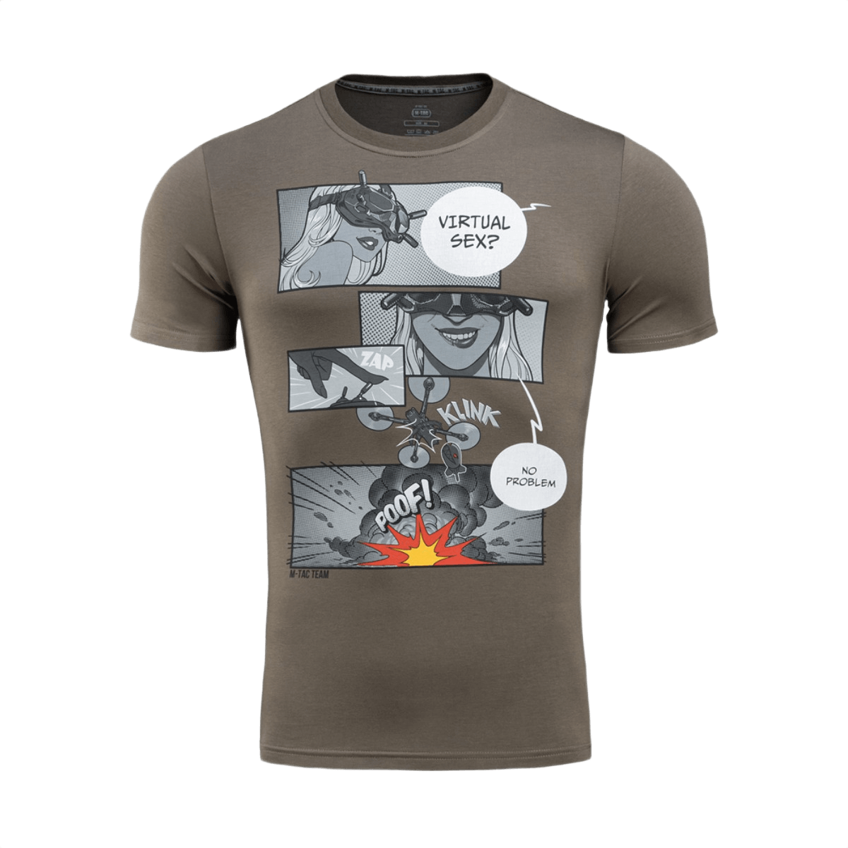 M-Tac T-Shirt Comics Drone Girl FPV-pilotti-printillä, joka ohjaa tarkkaa dronea. Pehmeä puuvillasekoite mukavuutta varten.