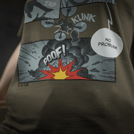 M-Tac T-Shirt Comics Drone Girl -paidassa sarjakuvainspiroitu FPV-pilotti ja dronet, osoittaa voimaa ja tehokkuutta, mukava puuvillaseos.