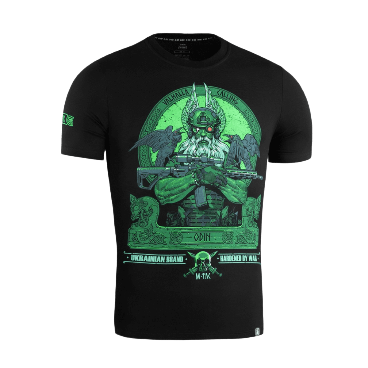 M-Tac T-Shirt Night Vision Odin-printti taisteluvarusteissa ja korpit Hugin ja Munin, 'Valhalla Calling' -teema.