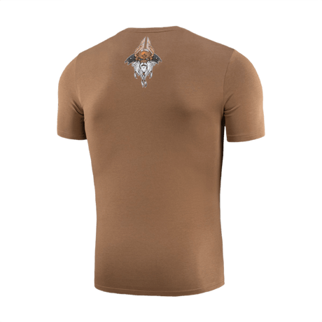 M-Tac T-Shirt Odin Odin-, Hugin‑ ja Munin‑painatuksilla, pohjoismainen mytologia, 'Valhalla Calling', ruskea t‑paita; puuvilla‑ ja elastaaniseos.