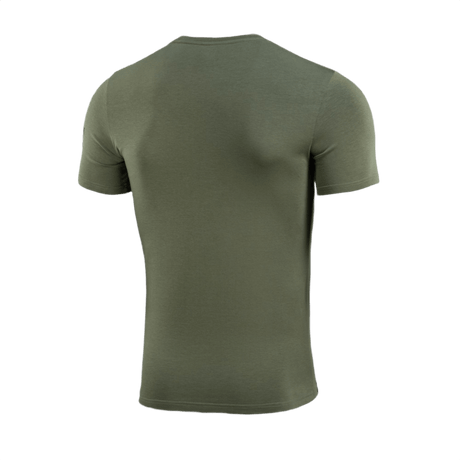 Vihreän M-Tac T-Shirt Surf Club selkä, lyhythihainen ja sileä muotoilu; valmistettu puuvillasta ja elastaanista.