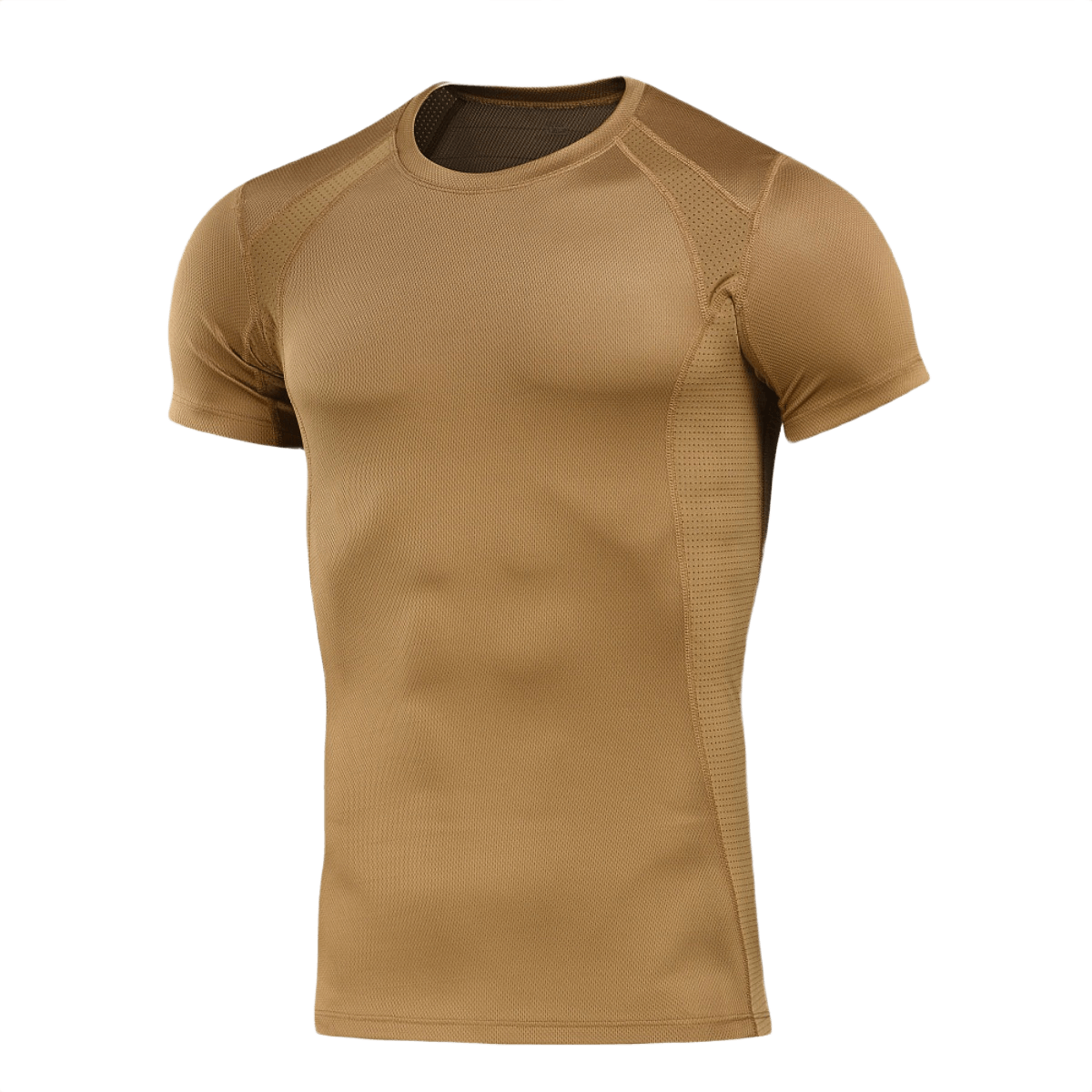 M-Tac T-Shirt Sweat-Wicking Athletic Gen.II ruskeana, sopii harjoitteluun ja päivittäiseen käyttöön, valmistettu kosteutta siirtävästä polyesteristä.