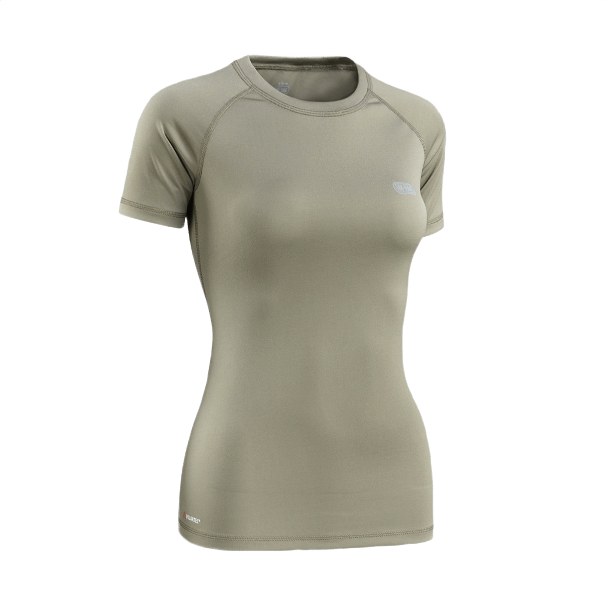 M-Tac T-shirt Ultra Light Polartec Lady beige, sopii treeniin, valmistettu kevyestä Power Dry®-materiaalista, hypoallergeeninen ja nopeasti kuivuva.