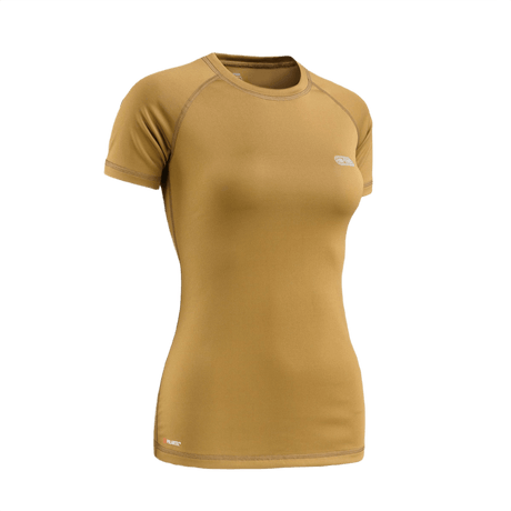 M-Tac T-shirt Ultra Light Polartec Lady, kevyt Power Dry®-materiaali, täydellinen treeniin ja päivittäiseen käyttöön, vaaleanruskea sävy.