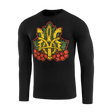 M-Tac Viburnum T-Shirt Long Sleeve tyylitellyllä Trident- ja viburnum-printillä, musta pitkähiha, kansallista ylpeyttä ja historiaa inspiroinut.