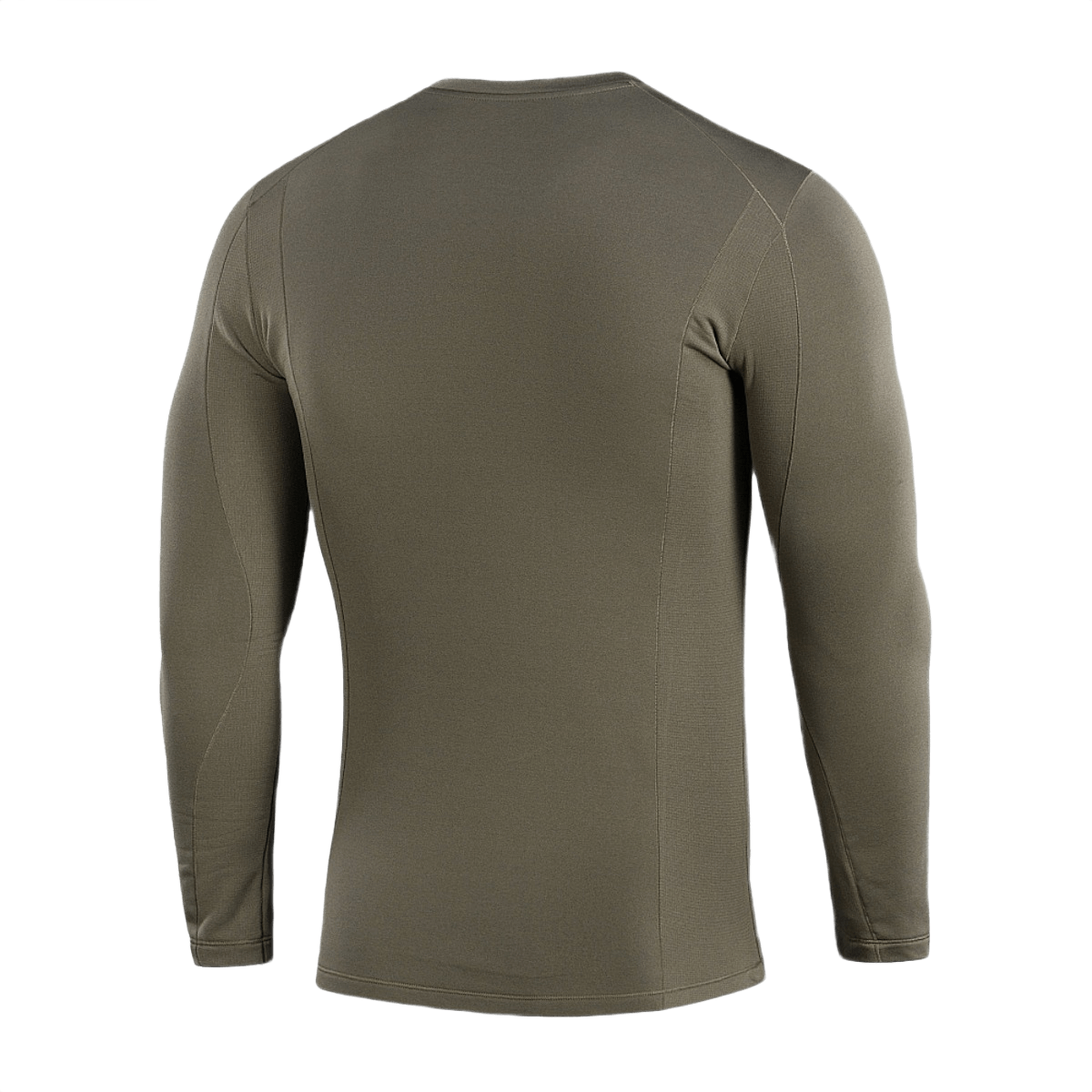 Oliivinvihreä M-Tac Vinter Basellayer Thermo -paita takaa nähtynä, sopiva talvikäyttöön, premium-fleece Pontetorto.