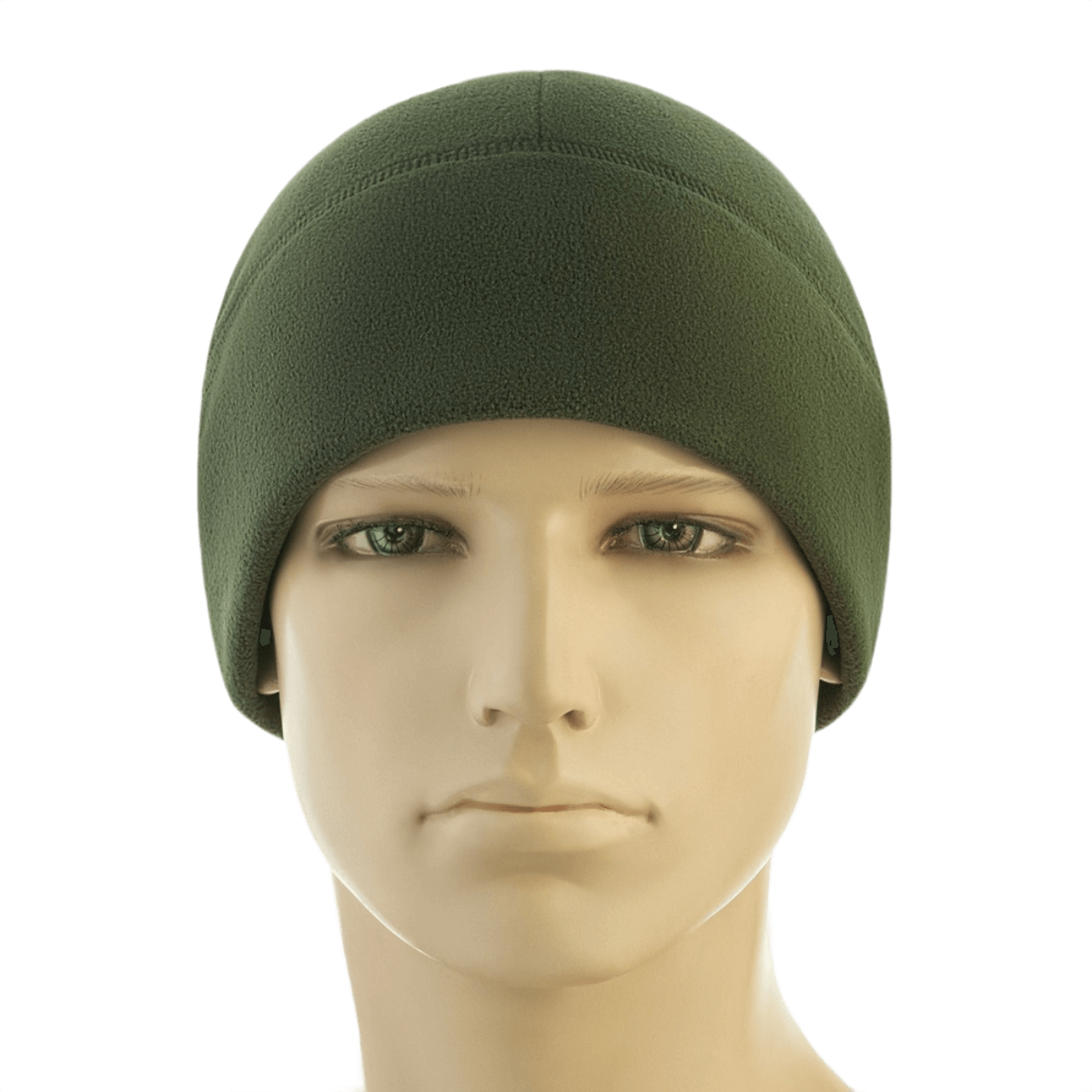 M-Tac Watch Cap Elite Fleece Beanie Hat Slimtex oliivinvihreänä mannekiinilla. Lämmin, kevyt pipo, ihanteellinen talveen ja ulkoiluun