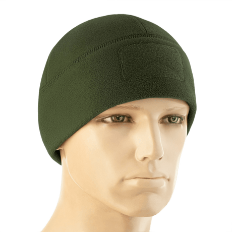 M-Tac Watch Cap Elite Fleece Beanie Hat Velcro, vihreä, ihanteellinen taktiseen käyttöön, valmistettu kestävästä fleecestä Velcro-paneelilla.