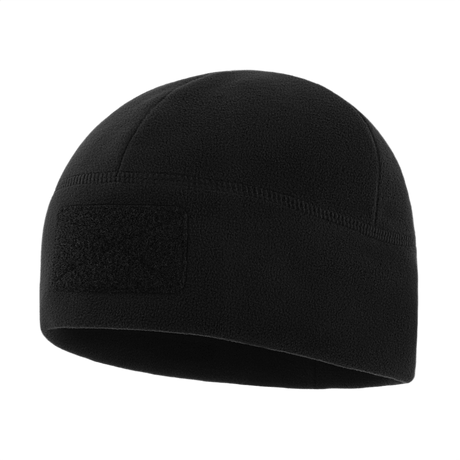 M-Tac Watch Cap Elite Fleece Beanie Hat Velcro, musta, kevyt ja lämmin pipo taktiseen käyttöön, Velcro-paneeli ja anti-pilling-ominaisuudet.
