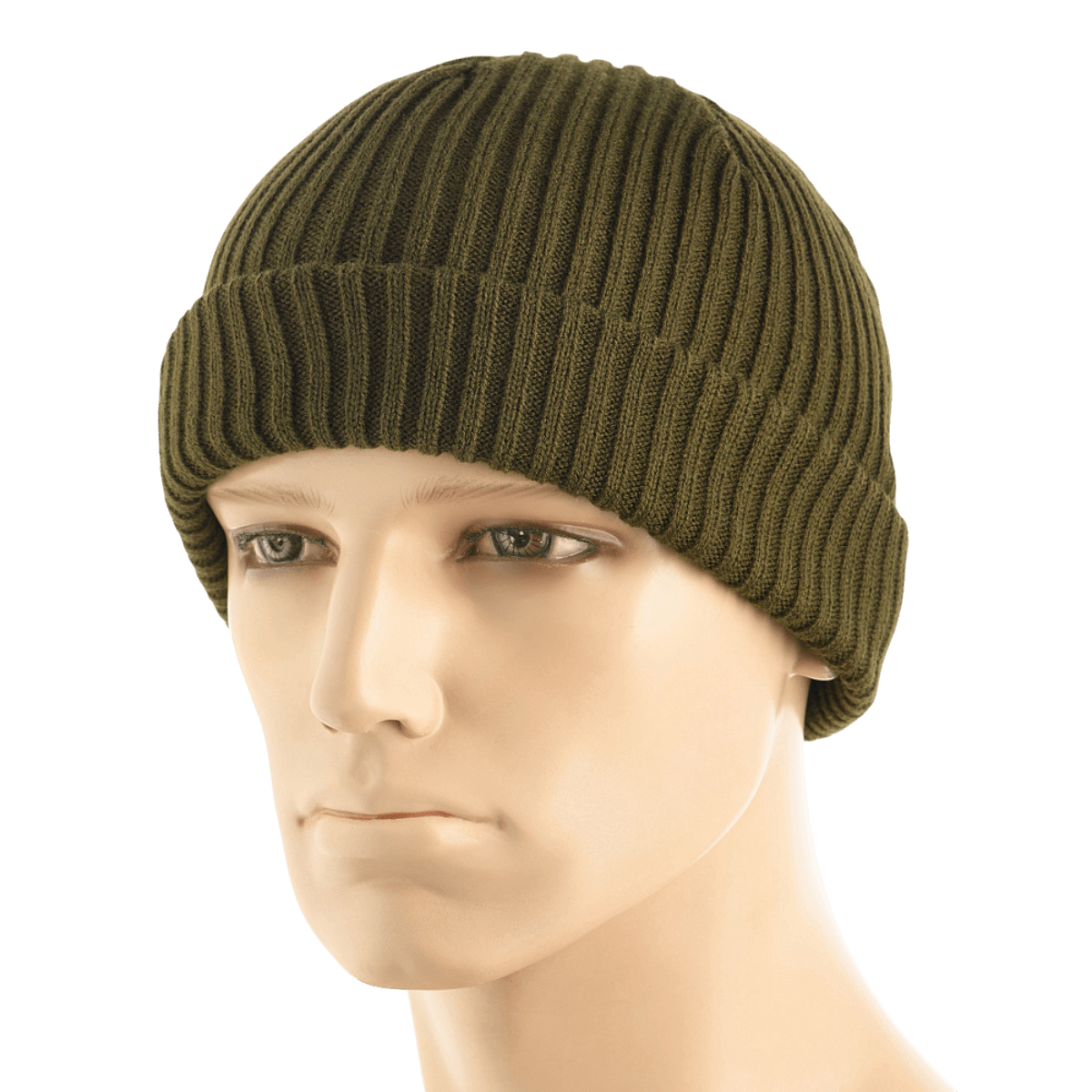 M-Tac Watch Cap 100% Akryl oliivinvihreä neulospipo kylmään säähän, matala profiili ja kaksoiskäänne lisälämmöksi.
