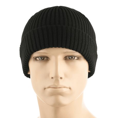 M-Tac Watch Cap 100% Akryl mustana neuloksena, matala malli ja kaksinkertainen käänne. Täydellinen viileään säähän, joustava mukavuuteen.