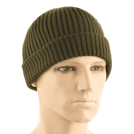 M-Tac Watch Cap 100% Akryl - neulospipo oliivinvihreänä, viileään säähän, matala profiili ja kaksoiskäänne lisälämmöksi.