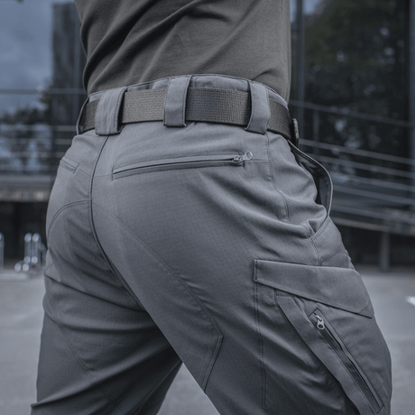 M-Tac-housut Aggressor Summer Flex kevyestä Rip-Stop-nylonista optimaaliseen mukavuuteen ja hengittävyyteen kuumassa.