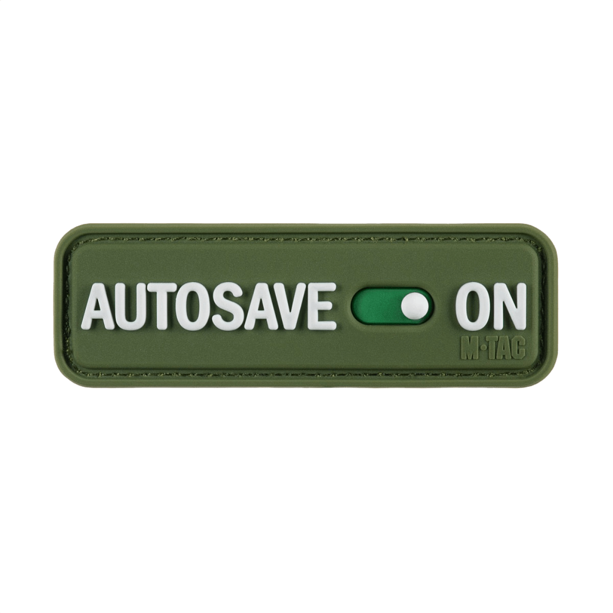 M-Tac Patch Autosave PVC täysvärisenä, 3D-muotoilulla ja Velcro-takapuolella helppoon kiinnitykseen, sopii taktiseen varustukseen.