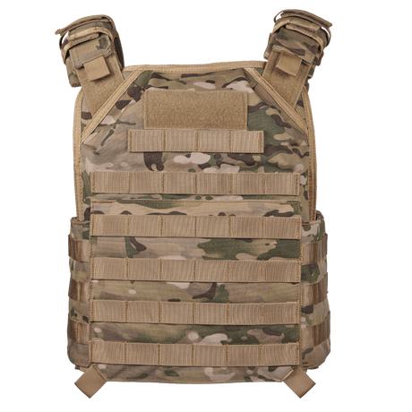 EA Plate Carrier Camo maastokuvioitu, vankka ja kestävä materiaali ammattilaiskäyttöön, luotisuojatun kehon suoja, galleria-asento 1.