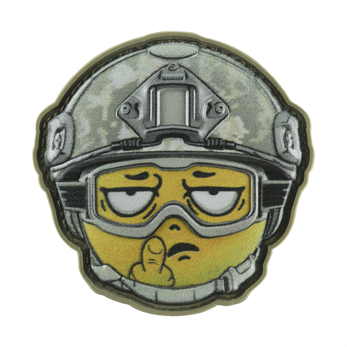 M-Tac Patch Emoji #24 3D-efektillä PVC-materiaalista ja Velcro-kiinnityksellä, sotilasemoji morale-tarra, ihanteellinen laukkuun tai varusteisiin, 6.5 x 6.5 cm.