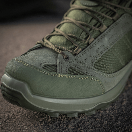 Tactical Sneakers Demi-Season – vihreät retkeilykengät, kestävä muotoilu ja kumavahvistettu kärki.