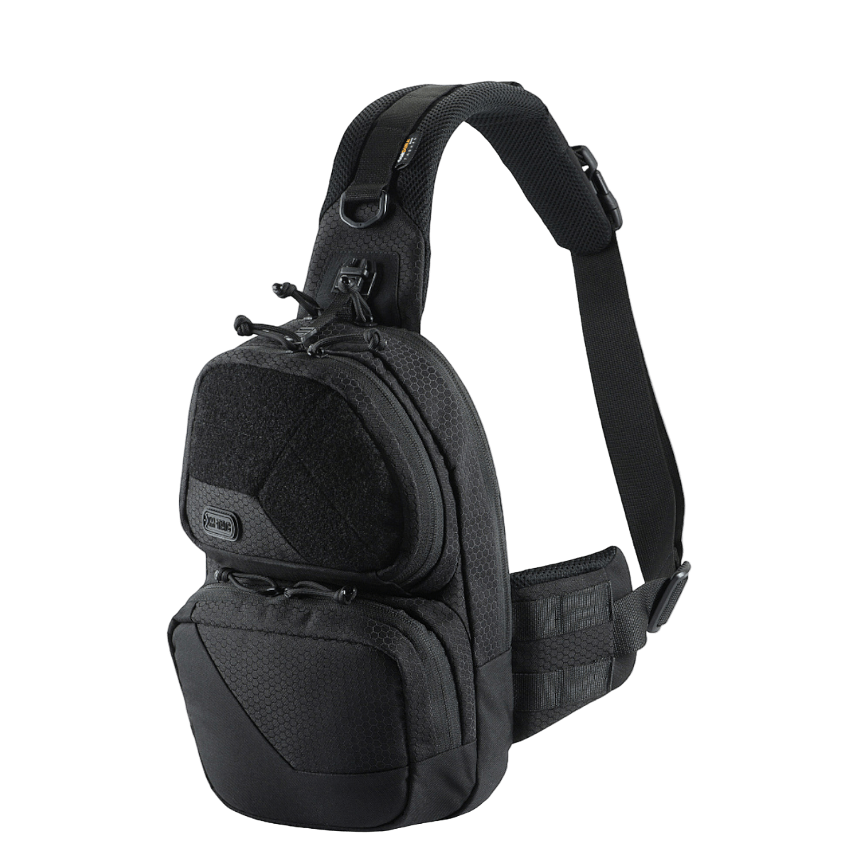 M-Tac Buckler Taske Elite Hex, musta, piilotetut taskut ja MOLLE-järjestelmä, valmistettu Hex-Cordurasta Cordura 500D -vahvistuksin.