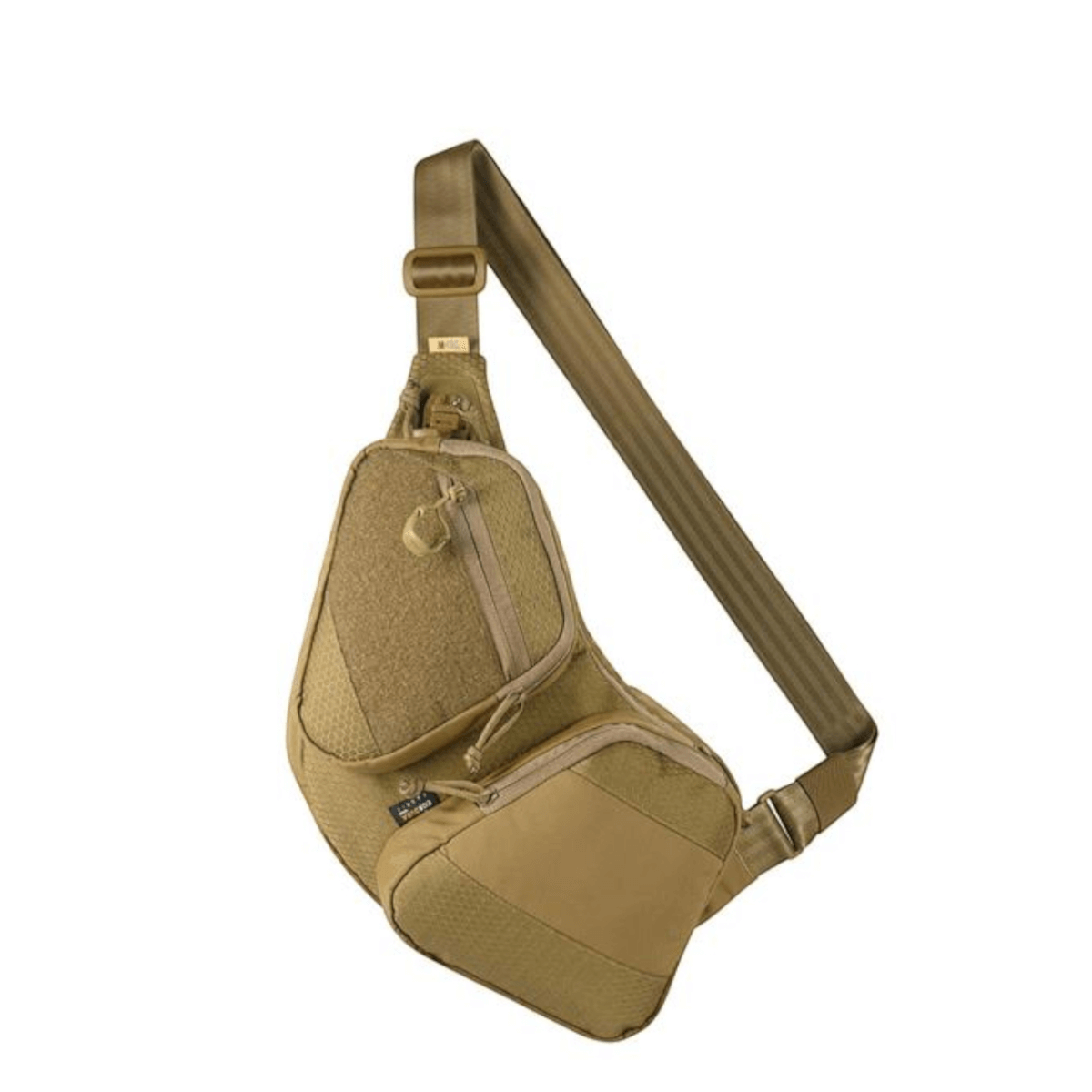M-Tac Bat Wing Taske Elite Hex Cordura 500D:stä, turvamekanismi ja YKK-vetoketjut; suunniteltu kestävyyteen ja toiminnallisuuteen.