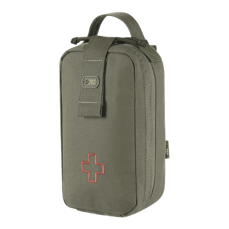 M-Tac Medical Pouch Rip Off ensiapupakkauksen säilytykseen, kiinnitetty MOLLE-paneeleihin, turvallinen vetoketjusuljin.