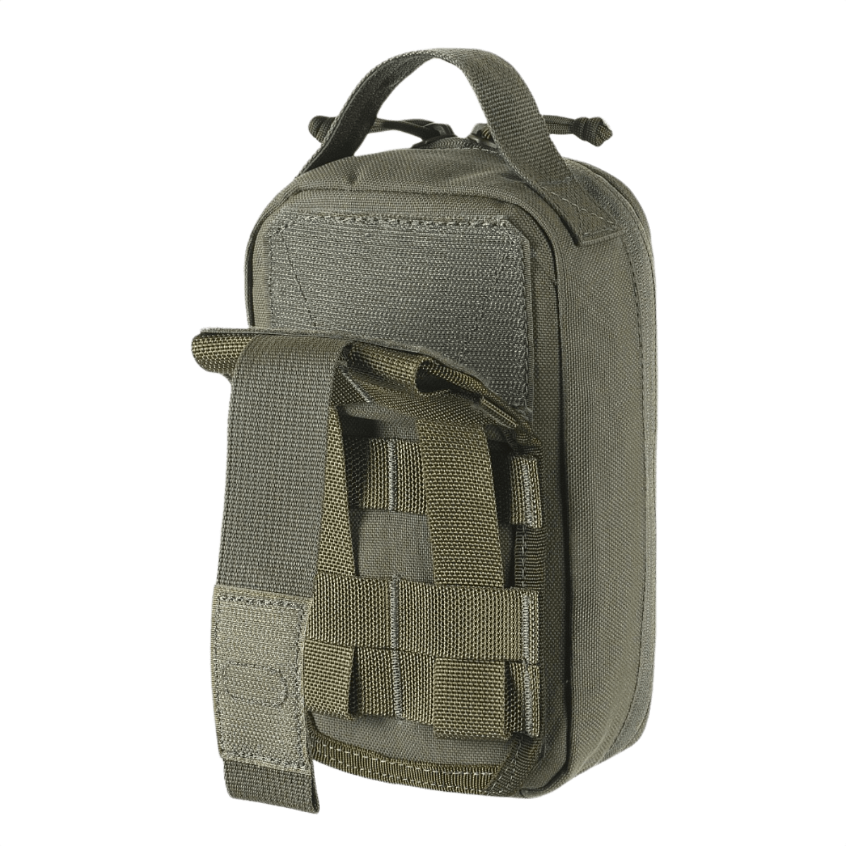 M-Tac Medical Pouch Rip Off ensiapuun, kiinnitettävä MOLLE Velcro -paneeleihin, helposti irrotettava, kestävä vetoketju, modulaarinen muotoilu, oliivinvihreä laukku.