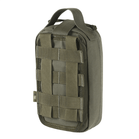 M-Tac Medical Pouch Rip Off kiinnitetty MOLLE Velcro -paneeleihin ensiapupakkauksen säilytystä varten.