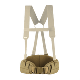 M-Tac War Belt ARMOR edestä nähtynä, Cordura 500D -materiaalia ja MOLLE-naru taktisiin käyttötarkoituksiin.