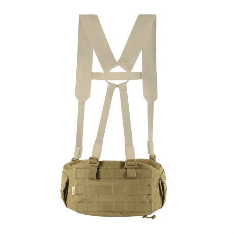 M-Tac War Belt ARMOR beige-sävyssä, MOLLE-narulla ja vahvoilla remmeillä taktisia tehtäviä varten.